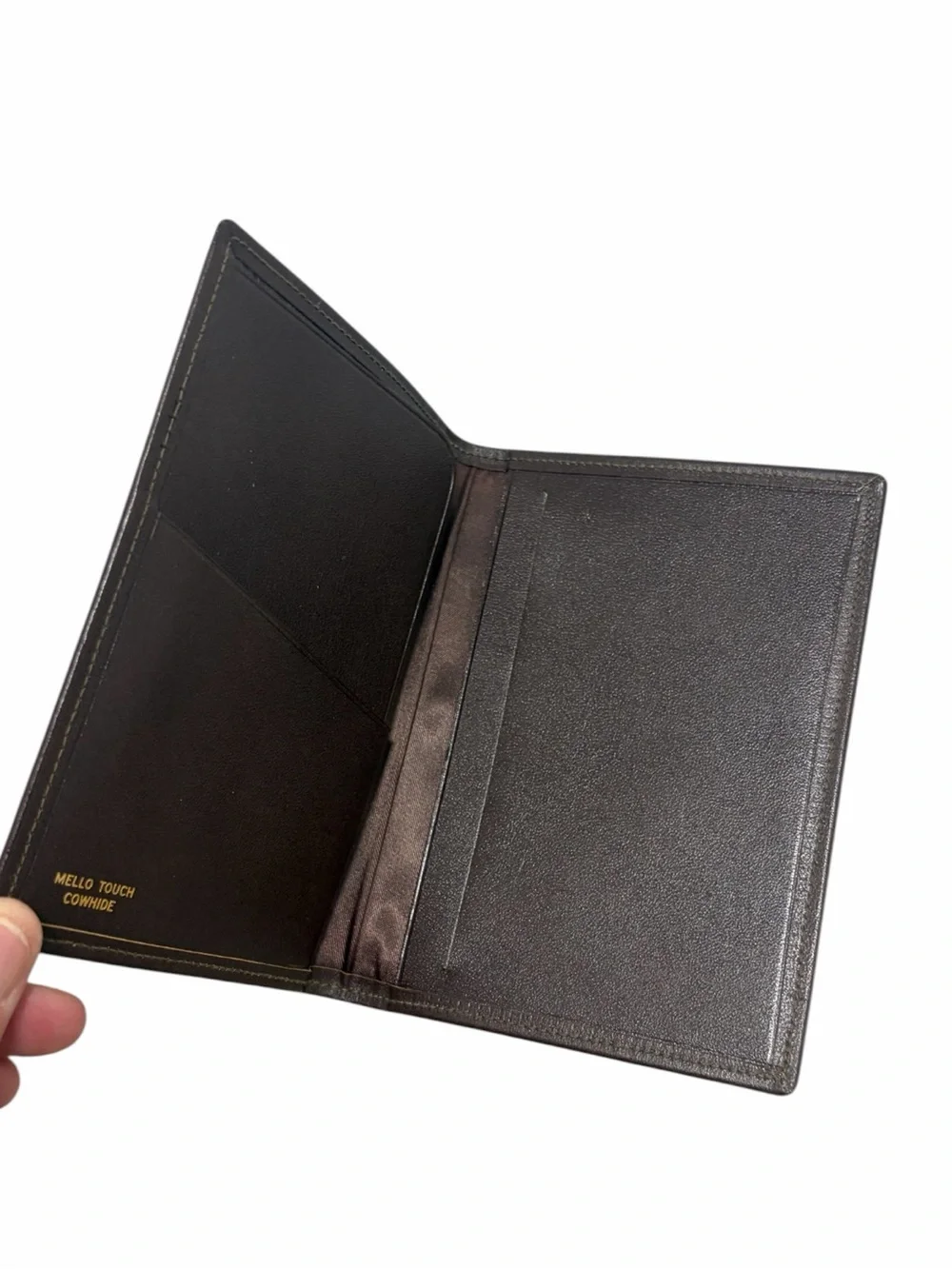 Brown Cowhide Leather Passport Wallet - Brand New